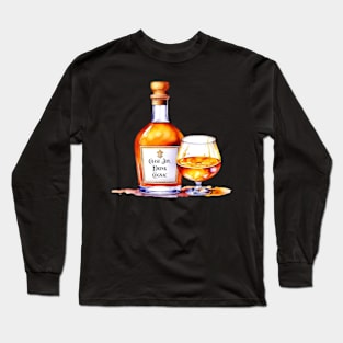 Watercolor Drink Cognac Long Sleeve T-Shirt